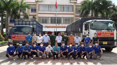 Bù Đốp: Trên 50 tấn hàng hóa ủng hộ vùng dịch Thành phố Hồ Chí Minh