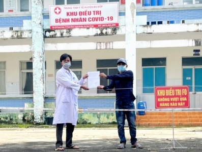 Bù Đốp: Thêm 01 ca nhiễm Covid-19 được chữa khỏi xuất viện