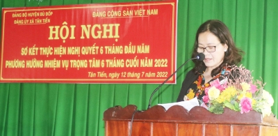 Đảng ủy xã Tân Tiến sơ kết công tác Đảng 6 tháng đầu năm 2022.