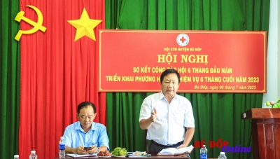 Hội Chữ thập đỏ huyện Bù Đốp sơ kết 6 tháng đầu năm 2023.