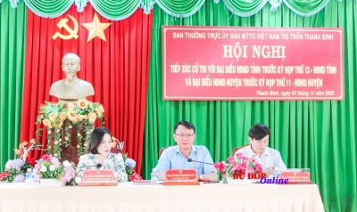 Đại biểu HĐND tỉnh, huyện tiếp xúc với cử tri thị trấn Thanh Bình