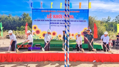 Bù Đốp: Khởi công xây dựng điểm trường mẫu giáo liền kề, điểm dân cư biên giới xã Thanh Hoà