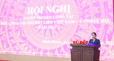 Hội nghị tuyên truyền về công tác biên giới đất liền Việt Nam-Campuchia năm 2023.