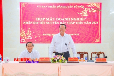 UBND huyện gặp mặt các doanh nghiệp nhân dịp Tết Nguyên Đán Giáp Thìn 2024