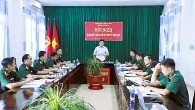 ĐẢNG ỦY BAN CHỈ HUY QUÂN SỰ BÙ ĐỐP RA NGHỊ QUYẾT LÃNH ĐẠO NHIỆM VỤ THÁNG 4-2025